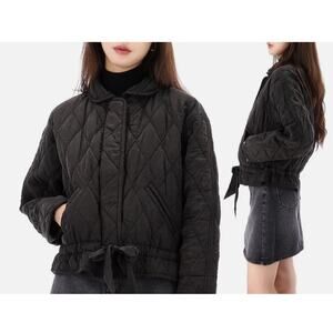 Isabel Marant Etoile ZAKIANE JACKET womens quilted black puffer jacket 8 NEW